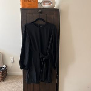 Black long sleeve dress with wrap tie at waist! Beautiful, comfortable & classic
